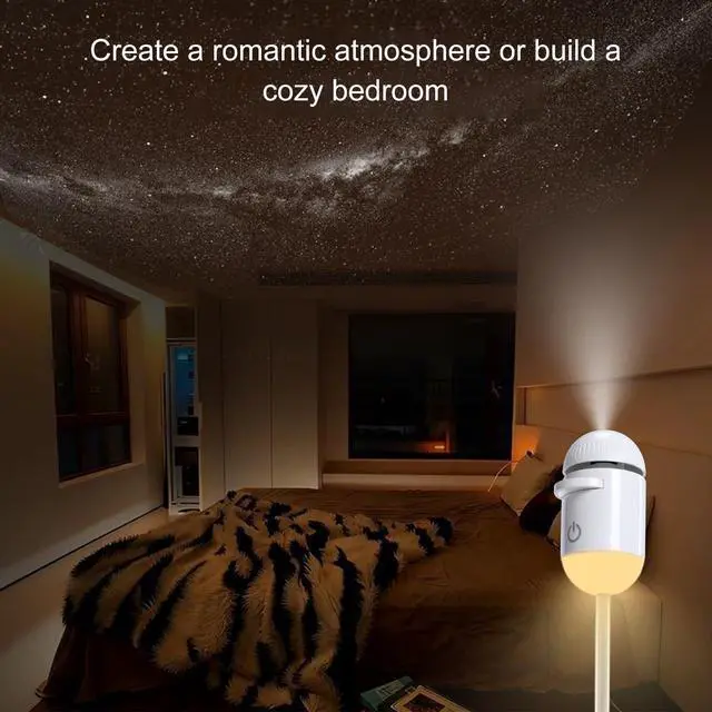 Alt view image 6 of 7 - 2-in-1 Galaxy Projector Night Light | Mini Galaxy Dream Star Projector for Bedroom | USB Starry Sky Light Projectors | Led Lamp for Ceiling Wall Room Decor | Proyector de Galaxias para Habitación
