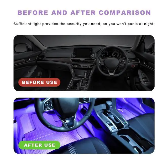 Alt view image 3 of 6 - 2PCS Mini USB LED Light, 8 Colors RGB Dynamic Gradient Brightness Ambient Lighting Kit, Plug-in USB Interface Smart Night Lamp Compatible with Car Laptop Home, Car Accessories