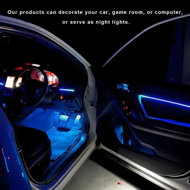 Alt view image 6 of 6 - 2PCS Mini USB LED Light, 8 Colors RGB Dynamic Gradient Brightness Ambient Lighting Kit, Plug-in USB Interface Smart Night Lamp Compatible with Car Laptop Home, Car Accessories