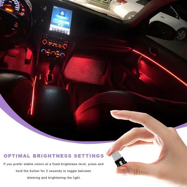 Alt view image 5 of 6 - 2PCS Mini USB LED Light, 8 Colors RGB Dynamic Gradient Brightness Ambient Lighting Kit, Plug-in USB Interface Smart Night Lamp Compatible with Car Laptop Home, Car Accessories