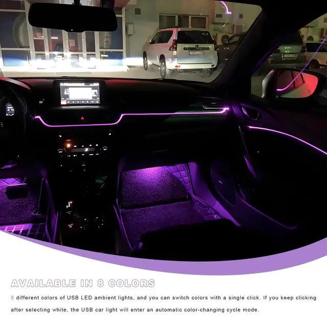 Alt view image 4 of 6 - 2PCS Mini USB LED Light, 8 Colors RGB Dynamic Gradient Brightness Ambient Lighting Kit, Plug-in USB Interface Smart Night Lamp Compatible with Car Laptop Home, Car Accessories