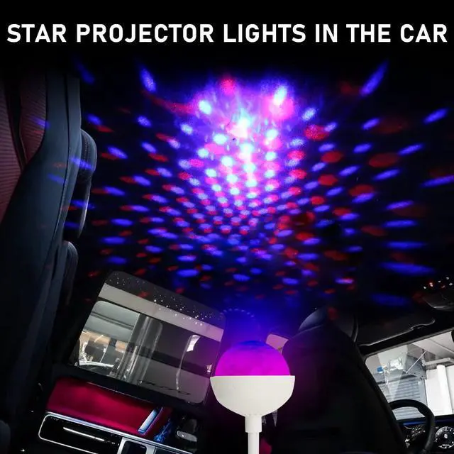 Alt view image 6 of 6 - Star Car Roof Light, 360° Adjustable Star Night Light with 6 Light Combinations and Voice Activated Mode, 2-in-1 Portable USB Car Ceiling Interior Lights for Cars/Bedroom Decorations/Party