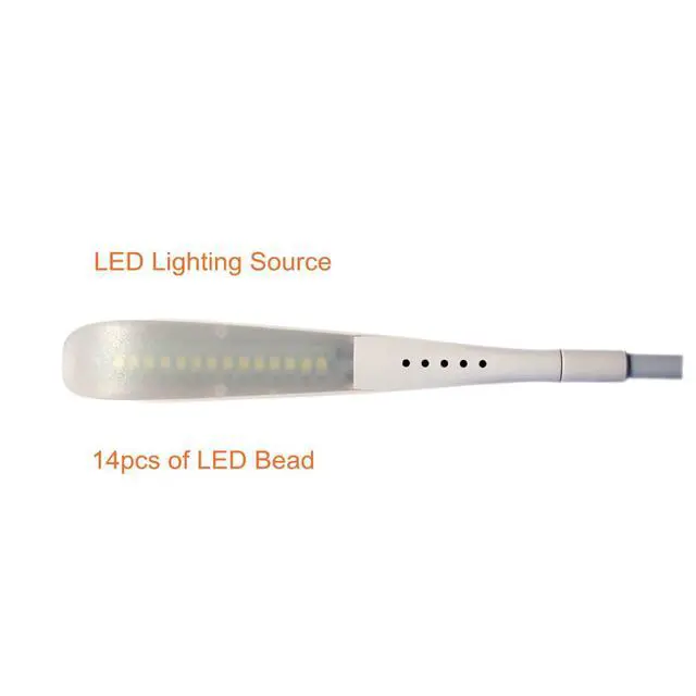 Alt view image 4 of 6 - Mini USB Light for Laptop, Flexible Keyboard Light, Dimmable USB Lamp(14-LED-Bead, 3-Level Adjustable Brightness, On/Off Touch Switch, White)