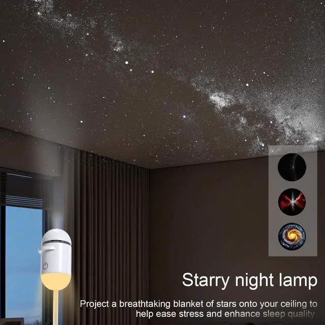 Alt view image 5 of 7 - 2-in-1 Galaxy Projector Night Light | Mini Galaxy Dream Star Projector for Bedroom | USB Starry Sky Light Projectors | Led Lamp for Ceiling Wall Room Decor | Proyector de Galaxias para Habitación
