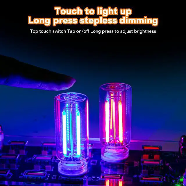 Alt view image 3 of 7 - 2PCS USB LED Lights for Car Interior, Mini Ambient Lighting Car Interior Lights, Touch Control Car USB Light, Decorative Night Light for Vehicle Bedroom Camping(Blue)