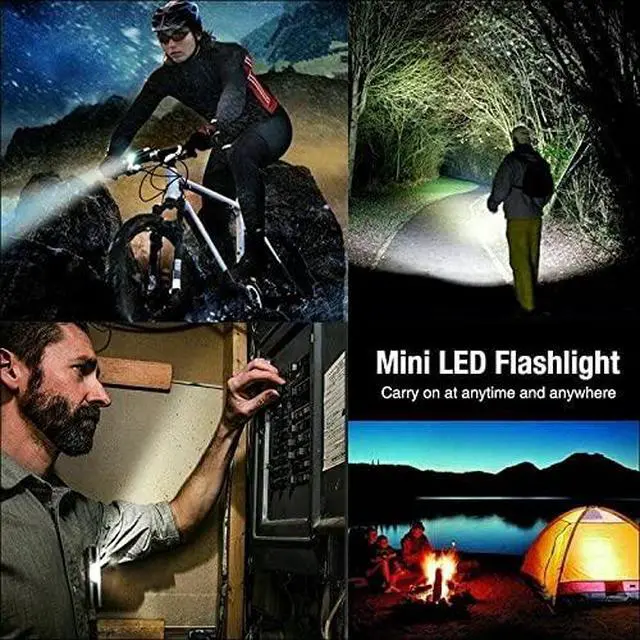 Alt view image 6 of 6 - Led Flashlight Rechargeable USB Mini Torch Light, Ultra Brightest Small Flash Light Handheld Pocket Compact Portable Tiny Lamp with Side Lantern, High Powered Tactical Travel Flashlights 1 Pack