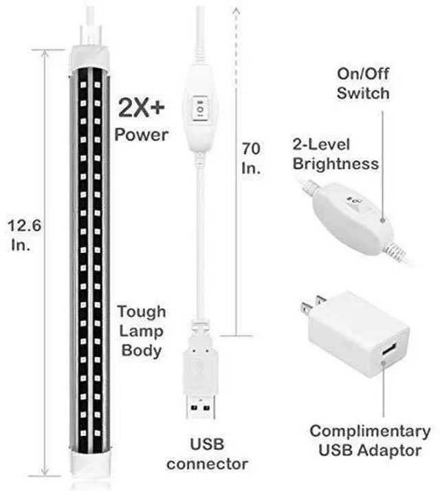 Alt view image 3 of 3 - UV LED Black Light, 10W LED Tube for BlackLights Bulbs Replacement, Poster, UV Art, Bedroom, BlackLights for Halloween and Parties