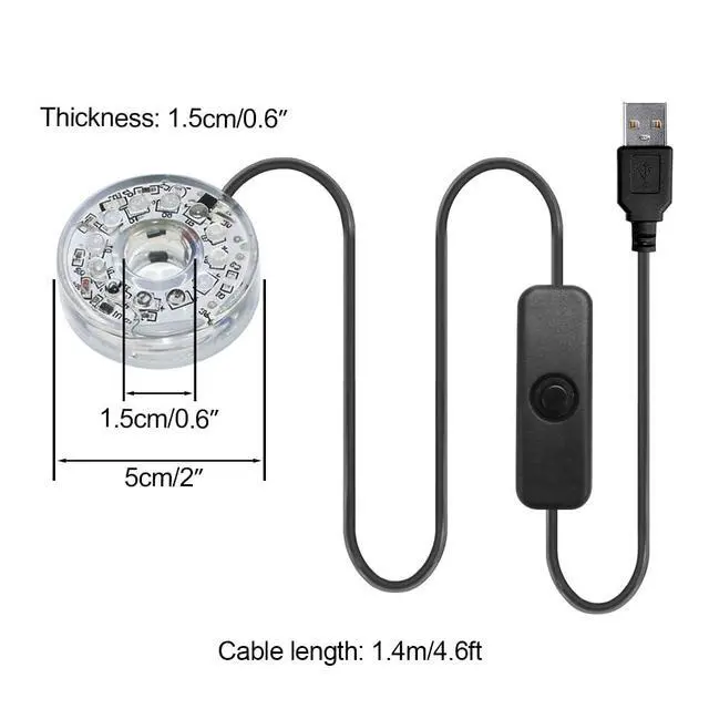 Alt view image 5 of 7 - LED Aquarium Light, Colorful Submersible LED Light Waterproof USB Underwater Light for Aquarium Fish Tank