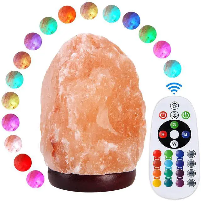Main image of 5.5 Inch Himalayan Salt Lamp Night Light with Remote Control, Upgraded 16 Colors Changing & 4 Light Modes LED USB Salt Rock Lamp, Natural Crystal Pink Mini Small Salt Lamp for Home Decor