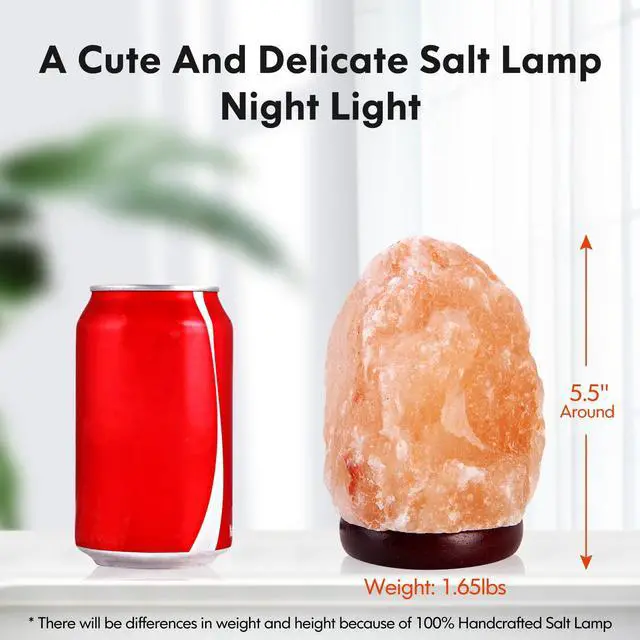 Alt view image 3 of 7 - 5.5 Inch Himalayan Salt Lamp Night Light with Remote Control, Upgraded 16 Colors Changing & 4 Light Modes LED USB Salt Rock Lamp, Natural Crystal Pink Mini Small Salt Lamp for Home Decor