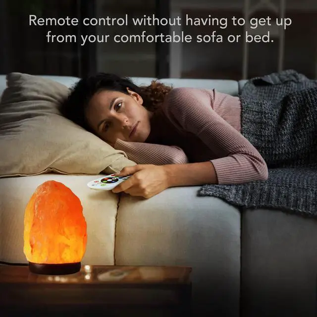 Alt view image 7 of 7 - 5.5 Inch Himalayan Salt Lamp Night Light with Remote Control, Upgraded 16 Colors Changing & 4 Light Modes LED USB Salt Rock Lamp, Natural Crystal Pink Mini Small Salt Lamp for Home Decor