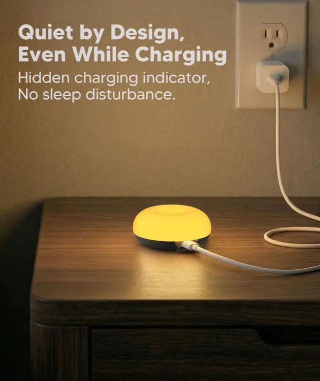 Alt view image 7 of 7 - Baby Night Light for Nursery | Upgraded Flip Design with 1800K Amber Glow for Breastfeeding & Diaper Changes | Dimmable Silicone Egg Lamp, Brightness Memory, Child Lock, USB-C Rechargeable Nightlight