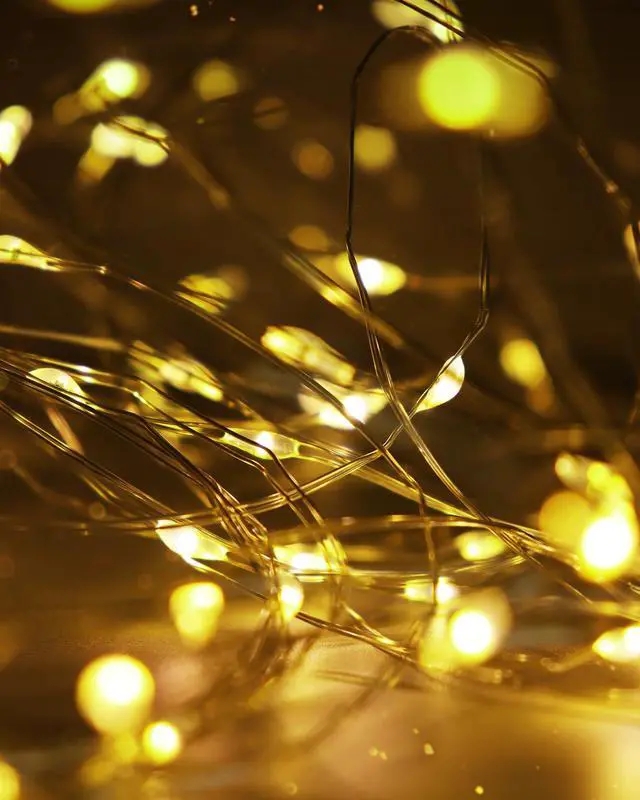 Alt view image 7 of 7 - USB Powered Fairy Lights, 2 Pack 33Ft 100 LED, Flexible Silver Wire, Mini String Lights for Christmas Tree/Bedroom/Camping/Holiday Indoor Decoration, Warm White