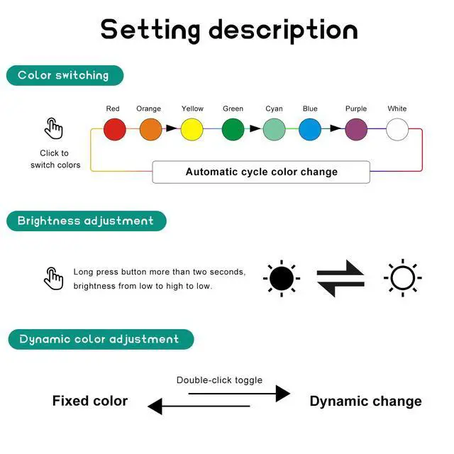 Alt view image 3 of 6 - USB Type C LED Ambient Light, 8 Colors RGB Car Atmosphere Lamp Adjustable Brightness LED Light, Mini 5V Plug-in Night Lamp Interior Decoration for Vehicle Home Office
