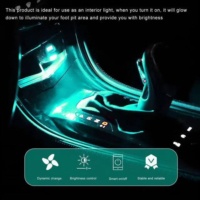 Alt view image 4 of 6 - USB Type C LED Ambient Light, 8 Colors RGB Car Atmosphere Lamp Adjustable Brightness LED Light, Mini 5V Plug-in Night Lamp Interior Decoration for Vehicle Home Office