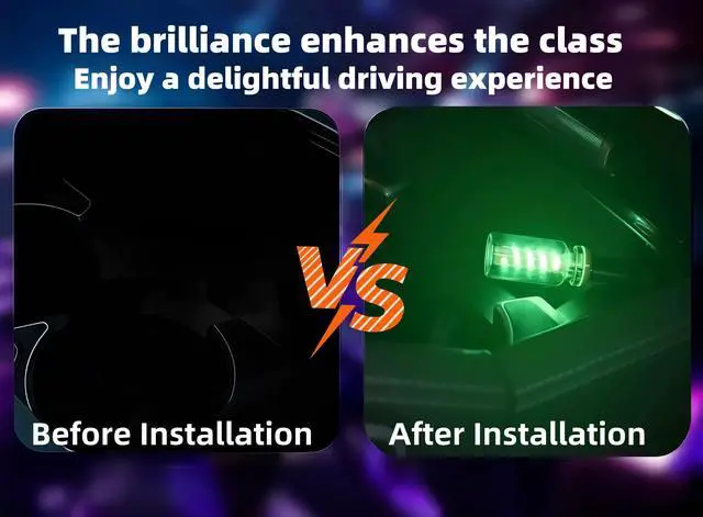 Alt view image 2 of 7 - Car USB Night Light, Touch Dimmable Retro LED Filament Lamp, Mini USB Ambient Light for Vehicle Interior, Bedroom, Desk and Camping, 2 Pack, Green