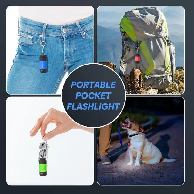 Alt view image 2 of 7 - Mini Keychain Light,USB Rechargeable Keychain Flashlights 3 Pack Waterproof Small Flashlights for Emergency LED Tiny Flashlight Colorful Gift for Kids Students Family