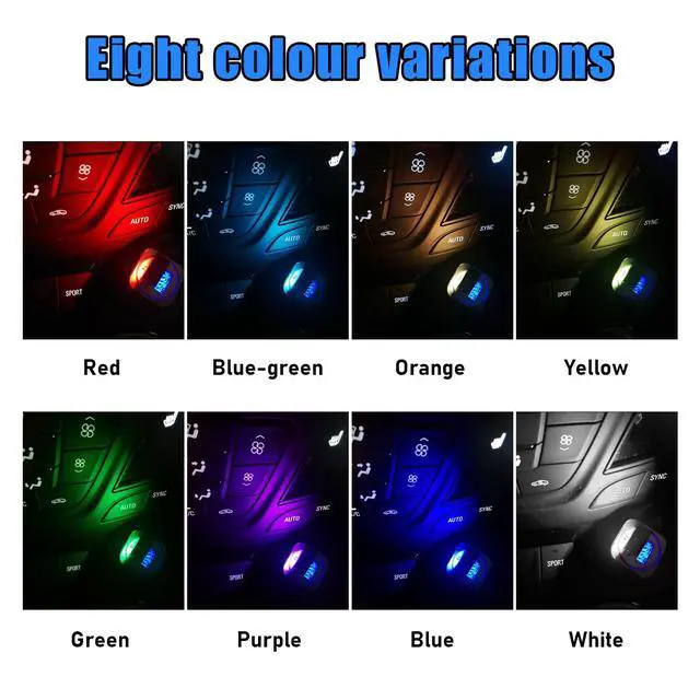 Alt view image 6 of 6 - 2 PCS USB Type C LED Ambient Light, 8 Colors RGB Dynamic Gradient Brightness Interior Atmosphere Lamp, Mini Adjustable Car Accessories Replace Lighting Parts for Home Laptop