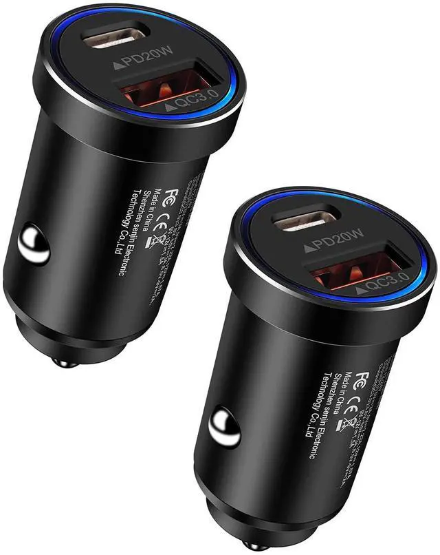 Main image of 2Pack 12v USB Charger USBC Car Charger Adapter, Mini Car Phone Adapter USBC