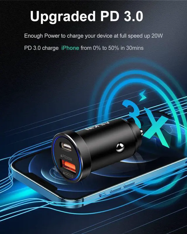Alt view image 3 of 7 - 2Pack 12v USB Charger USBC Car Charger Adapter, Mini Car Phone Adapter USBC