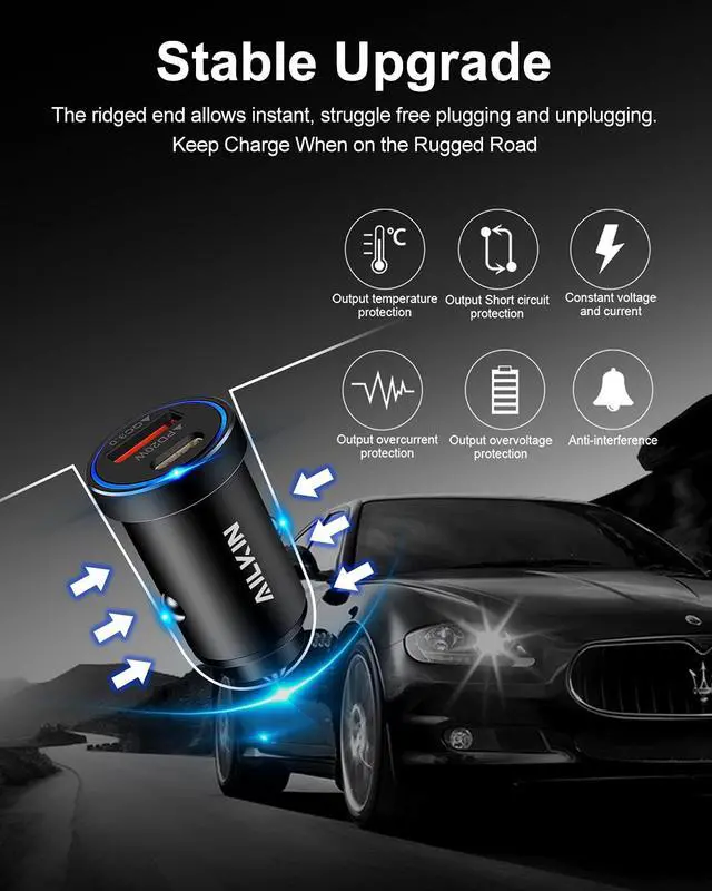 Alt view image 6 of 7 - 2Pack 12v USB Charger USBC Car Charger Adapter, Mini Car Phone Adapter USBC