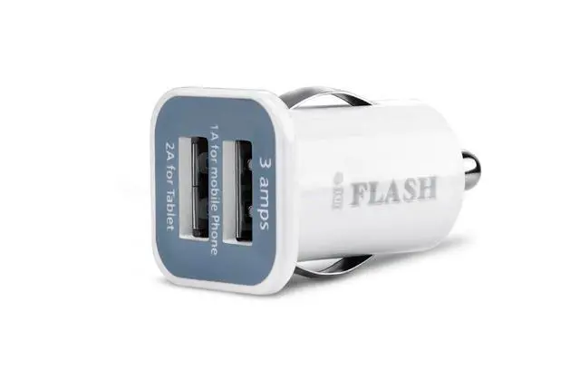 Alt view image 2 of 5 - Dual USB Car Lighter Charger Adapter with 3A Output - fast Heavy Duty Ouput - Support Apple iPad Pro / Air 2 / mini 2/3/4 iPhone X / 8 Plus / 7 / 6S Plus / 6 / SE /5S (White)
