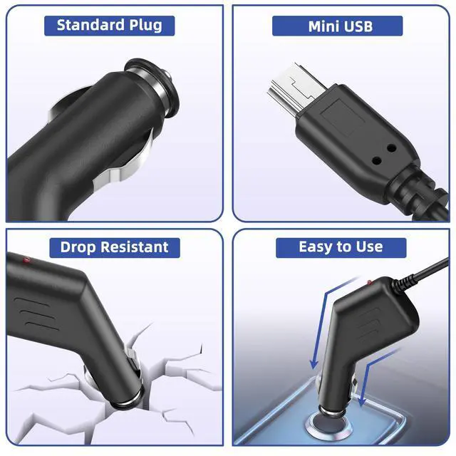Alt view image 4 of 6 - Mini USB Car Charger Power Adapter 5V 2A DC Cable for Rand McNally TND 530 720 730 IntelliRoute Truck GPS RVND 7710 5510 Tomtom Start 50 Eviant APS-C180520L-G, 4ft Black