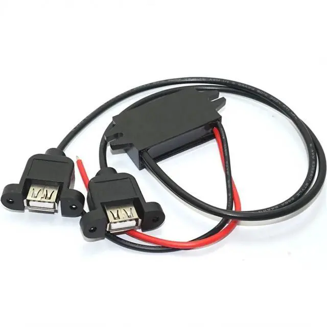 Main image of 1pc 12V 24V to 5V 3A 15W Regulator Power Supply Module Dual USB Output Power Adapter Converter for Car Charger(Straight Headed mini)