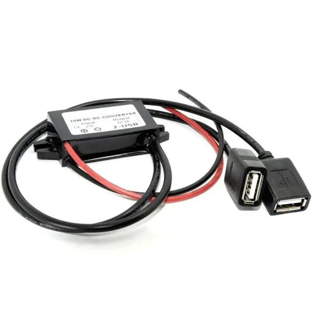 Alt view image 4 of 7 - 1pc 12V 24V to 5V 3A 15W Regulator Power Supply Module Dual USB Output Power Adapter Converter for Car Charger(Straight Headed mini)