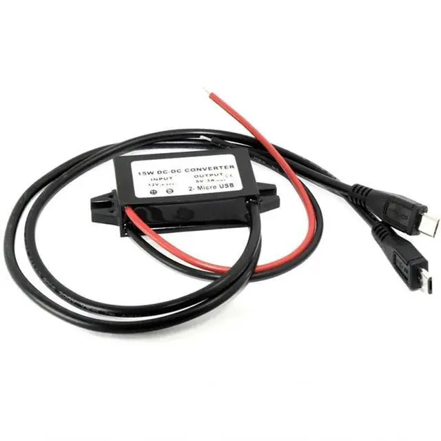 Alt view image 5 of 7 - 1pc 12V 24V to 5V 3A 15W Regulator Power Supply Module Dual USB Output Power Adapter Converter for Car Charger(Straight Headed mini)