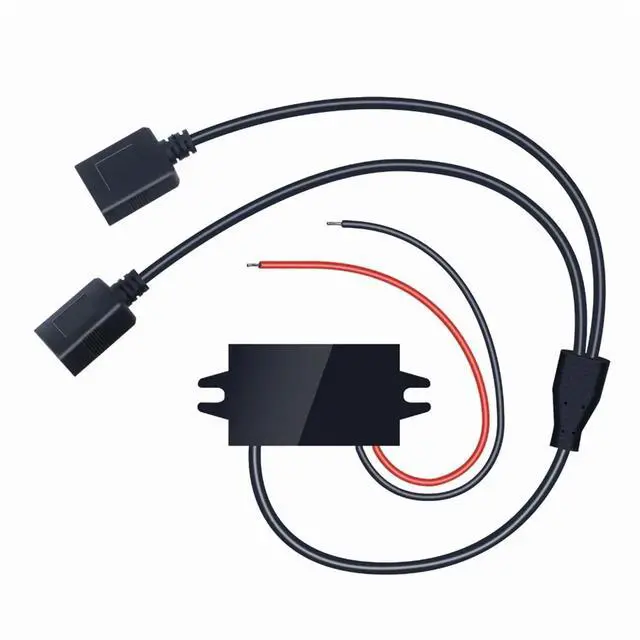 Alt view image 3 of 6 - 1pc 12V to 5V 3A 15W Step Down Power Converter Power Supply USB Type-C Mini Charger for Auto Car Motorcycle Bus Truck(Single MINI USB)