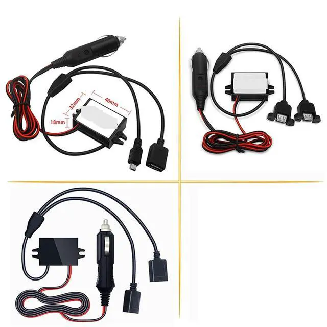 Alt view image 3 of 4 - DC Step Down Converter12V24V to 5V 3A Car Phone Charger USB 15W Buck Power Supply(Female and MINI USB)