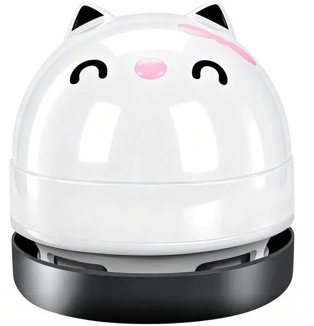 Main image of Mini Desktop Vacuum Cleaner, Portable USB Vacuum Cleaner for Desk Mini Cute Cartoon Desktop Vacuum for Cleaning Eraser Crumbs, Dust, Crumbs, Computer, Keyboard and Car (White)