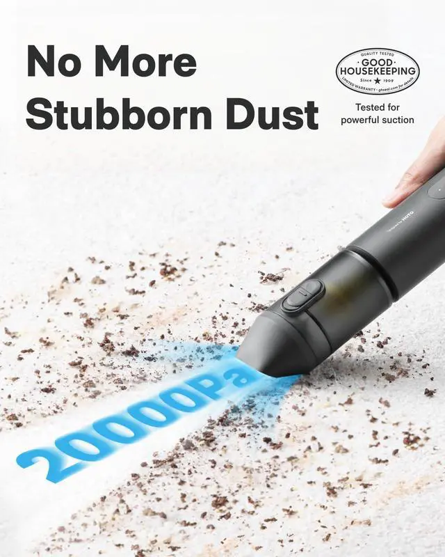 Alt view image 2 of 7 - Handheld Car Vacuum Cleaner Cordless, 4-in-1 Portable Mini Vacuum with 20000Pa Strong Suction, Electric Compressed Air Duster Blower for Car, Desk, Keyboard, Home, Office