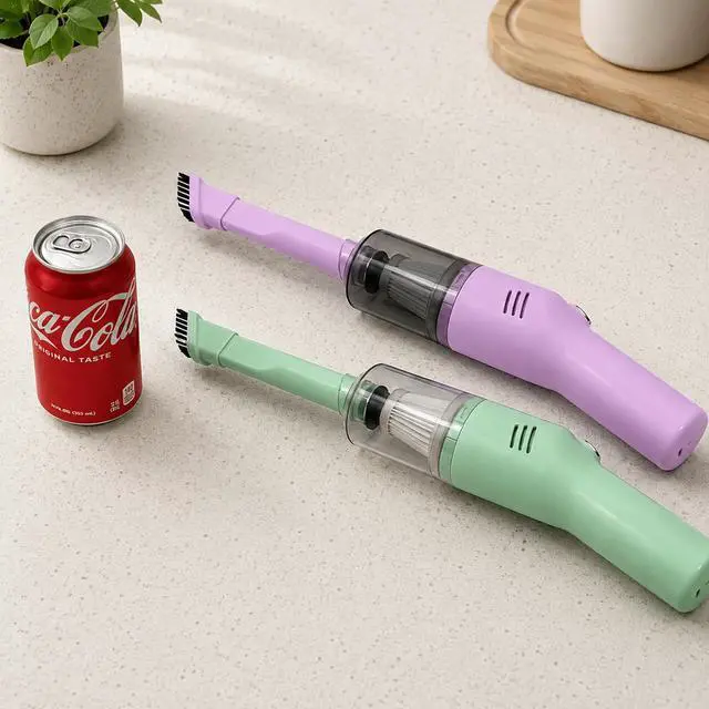 Alt view image 6 of 6 - Mini Handheld Vacuum Cordless, Lightweight Portable Small Vacuum Cleaner for Car, Desk, Keyboard, Sofa, Drawers and Crumbs, USB Rechargeable with Washable Filter, Mint Green