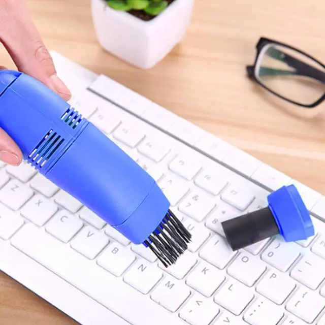 Alt view image 3 of 7 - Keyboard Vacuum Cleaner Portable Mini Desktop Vacuum Long Lasting Handheld Vacuum Cleaner with USB Cord, Nozzle Brush, Mini Vacuum Cleaner for Cleaning Laptop Dust, Hair, Crumbs