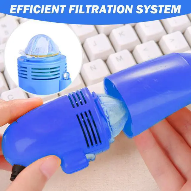 Alt view image 4 of 7 - Keyboard Vacuum Cleaner Portable Mini Desktop Vacuum Long Lasting Handheld Vacuum Cleaner with USB Cord, Nozzle Brush, Mini Vacuum Cleaner for Cleaning Laptop Dust, Hair, Crumbs