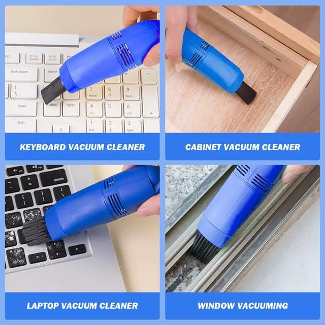 Alt view image 5 of 7 - Keyboard Vacuum Cleaner Portable Mini Desktop Vacuum Long Lasting Handheld Vacuum Cleaner with USB Cord, Nozzle Brush, Mini Vacuum Cleaner for Cleaning Laptop Dust, Hair, Crumbs