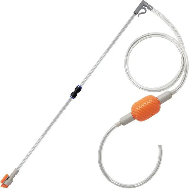 Main image of Compact Aquarium Siphon Vacuum and Water Changer Kit with Cleaning Brush. Perfect for Simultaneous Water Changing and Cleaning in Small Fish Tanks. Gravel and Sand Cleaning.