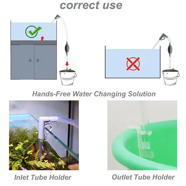 Alt view image 6 of 6 - Compact Aquarium Siphon Vacuum and Water Changer Kit with Cleaning Brush. Perfect for Simultaneous Water Changing and Cleaning in Small Fish Tanks. Gravel and Sand Cleaning.