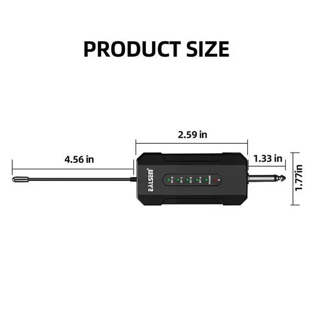 Alt view image 3 of 3 - ES-384 4-Channel UHF Wireless Handheld Microphone System for Karaoke, Church, Stage, DJ and Parties, 4 Handheld Mics with 6.35mm Plug-in Rechargeable Receiver, 164ft Range