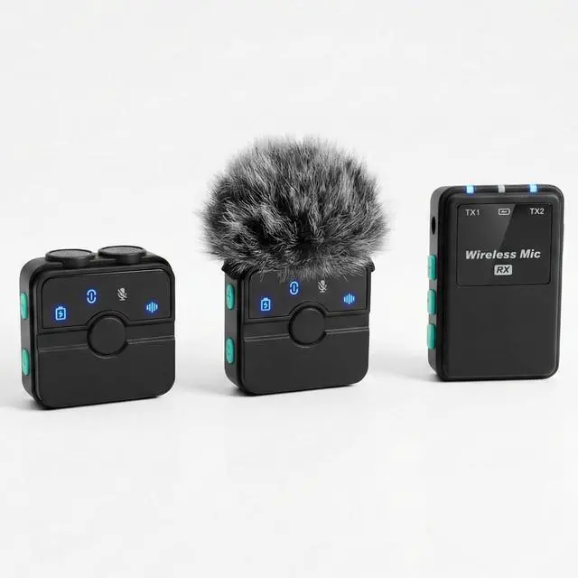 Main image of Creatormic Voice-enhancing Mini Wireless Lavalier Microphones for Iphone, Android, Camera - Limiter, Voice Eq, Noise Cancel, Magnetic Mount 2 Pack Lapel Mics for Youtube, Vlogging, Streaming, Tiktok