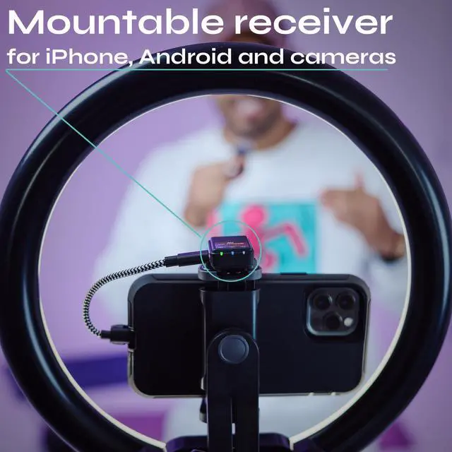 Alt view image 4 of 7 - Creatormic Voice-enhancing Mini Wireless Lavalier Microphones for Iphone, Android, Camera - Limiter, Voice Eq, Noise Cancel, Magnetic Mount 2 Pack Lapel Mics for Youtube, Vlogging, Streaming, Tiktok