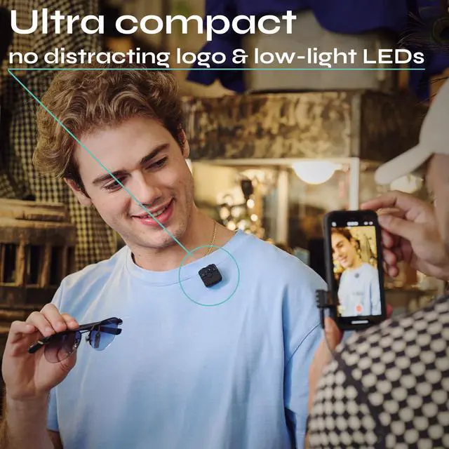 Alt view image 6 of 7 - Creatormic Voice-enhancing Mini Wireless Lavalier Microphones for Iphone, Android, Camera - Limiter, Voice Eq, Noise Cancel, Magnetic Mount 2 Pack Lapel Mics for Youtube, Vlogging, Streaming, Tiktok