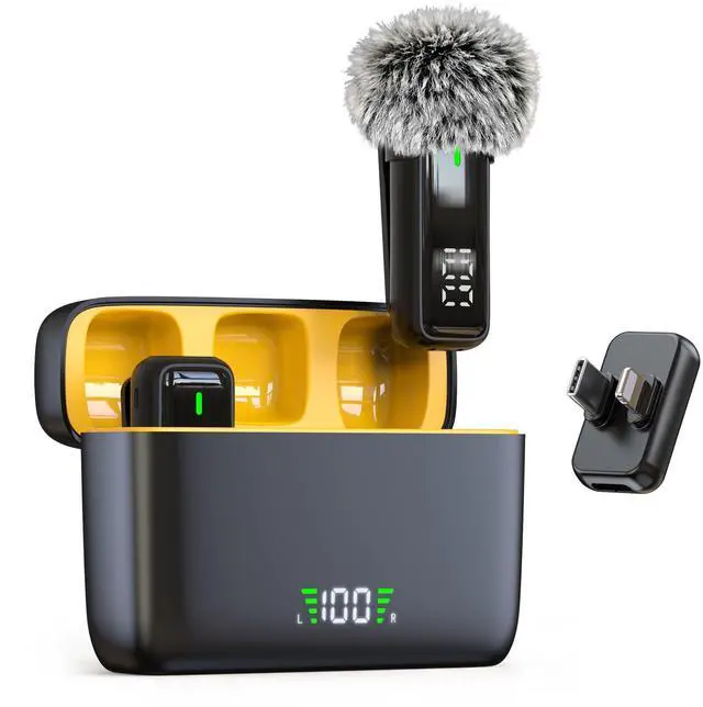 Main image of 2 in 1 Wireless Lavalier Lapel Microphone for iPhone iPad Android