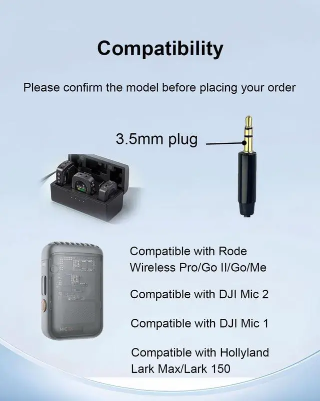 Alt view image 2 of 7 - 2-Pack Lavalier Microphone for DJI MIC 1/2 & Rode Wireless GO II