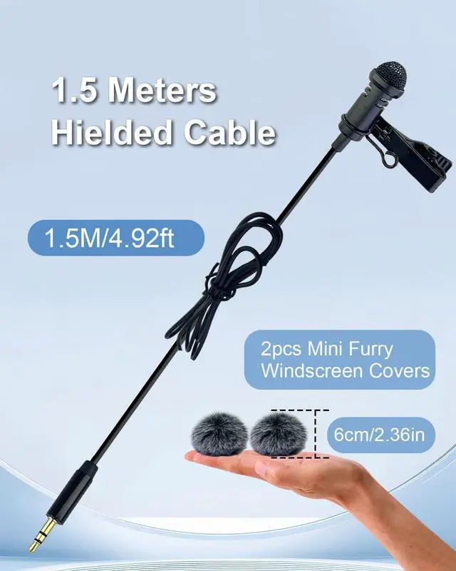 Alt view image 5 of 7 - 2-Pack Lavalier Microphone for DJI MIC 1/2 & Rode Wireless GO II