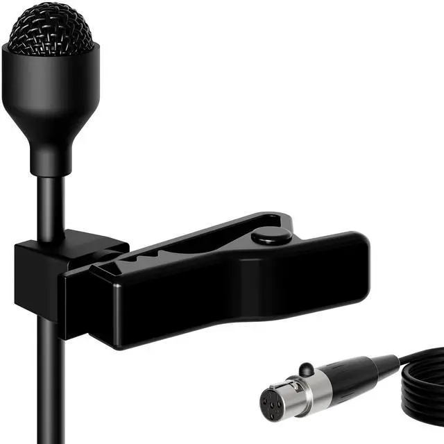 Main image of MIC-J 044 Lavalier Lapel Clip On Omni-Directional Condenser Microphone Compatible with Shure Wireless Transmitter (Mini XLR TA4F Connector)