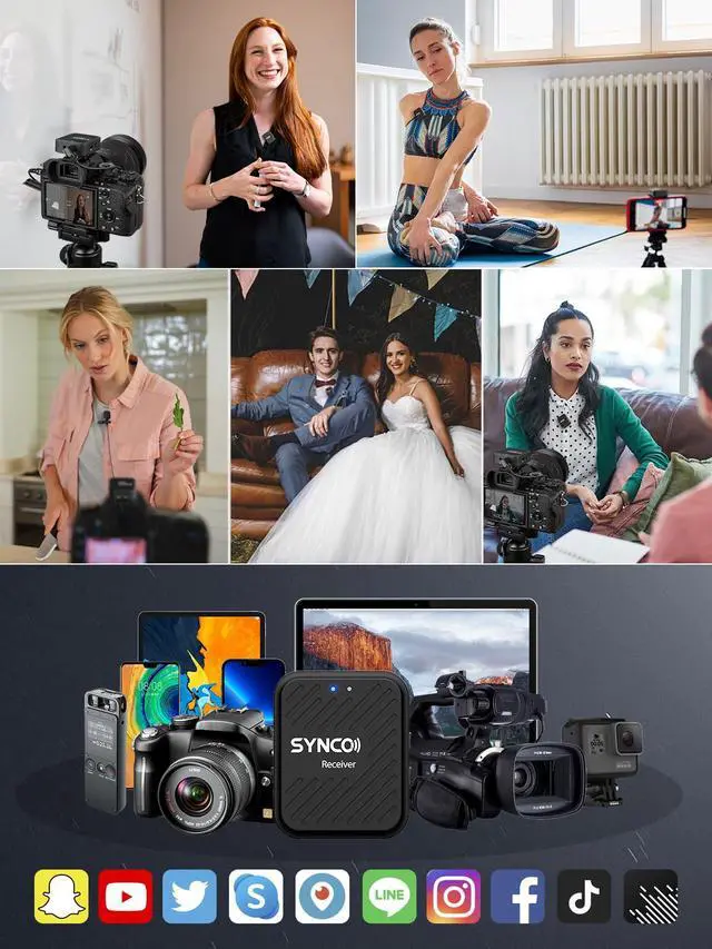 Alt view image 6 of 6 - Wireless Lavalier Microphones & System, G1(A2) Pro Lapel Mic Dual Pack with Charging Case Noise Cancellation 492FT 8H for Online Class/YouTube/Tiktok, Vlogging-Lav-Mics-for-Camera