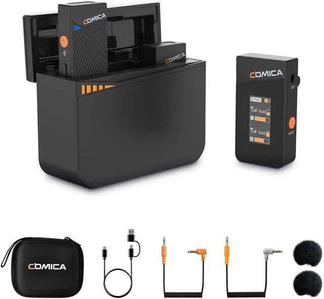 Main image of Vimo C3 Wireless Lavalier Microphone with Noise Cancellation, 656ft Transmission, Gain Control, Compact Wireless Lapel Microphone for DSLR Cameras/Android/Live-Streaming/Vlogging/YouTube